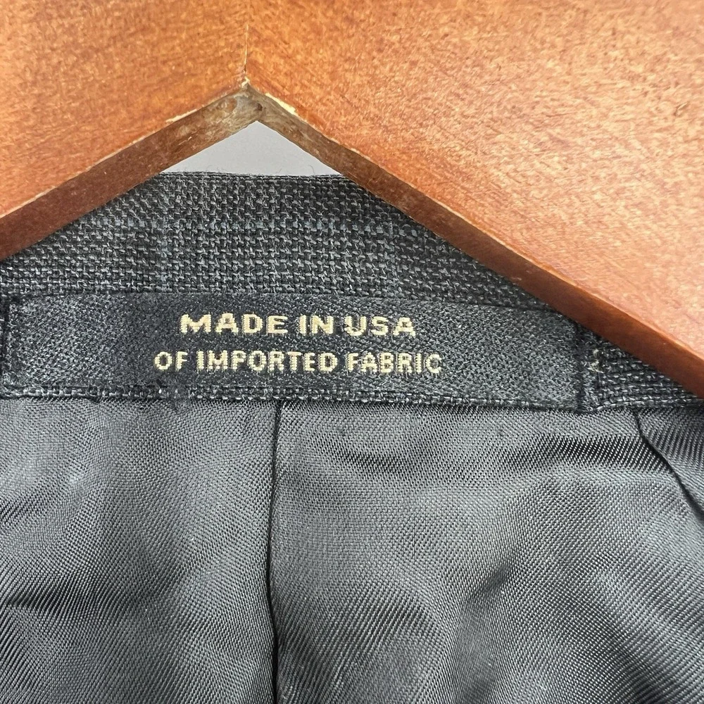 Hart Schaffner Marx Sport Coat Mens Size 40R Gray Windowpane Pattern‎